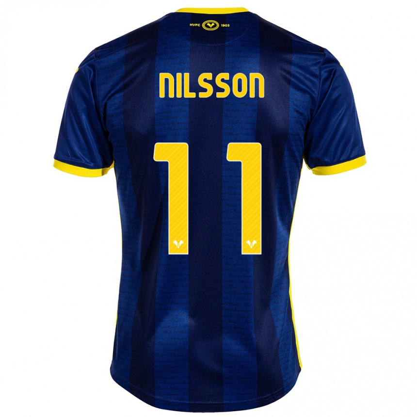 Men Football Sara Nilsson #11 Navy Home Jersey 2023/24 T-Shirt