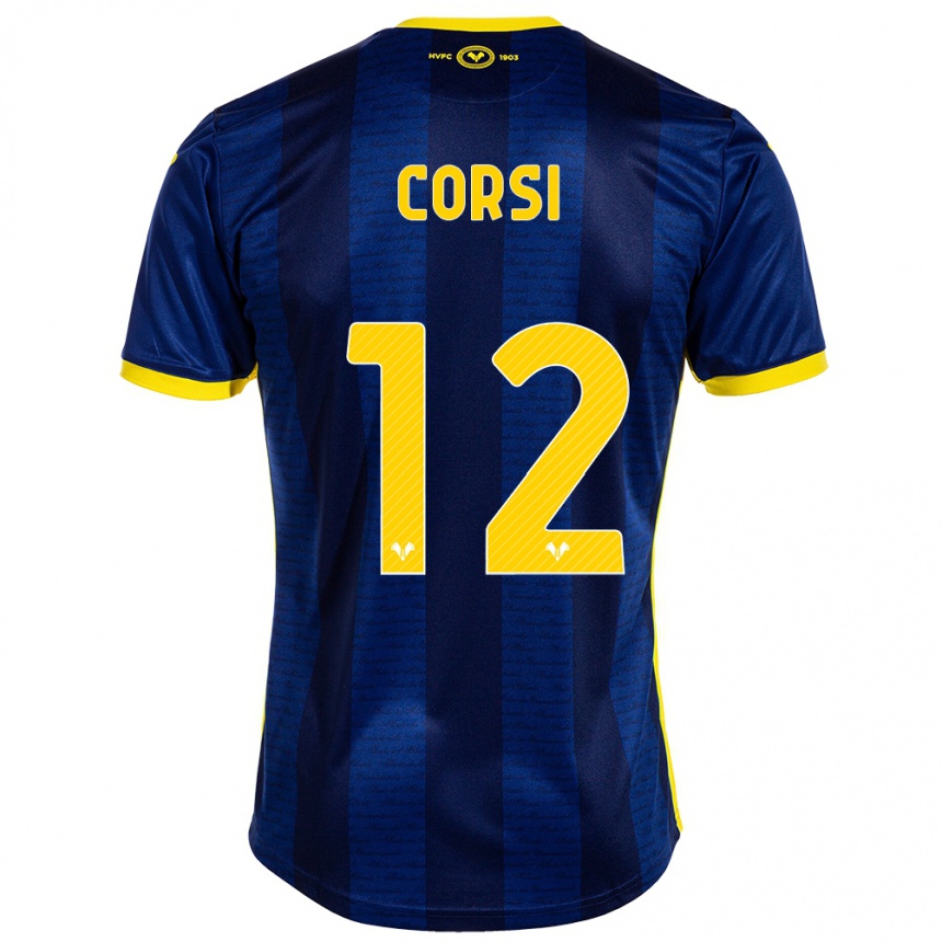 Men Football Sara Corsi #12 Navy Home Jersey 2023/24 T-Shirt