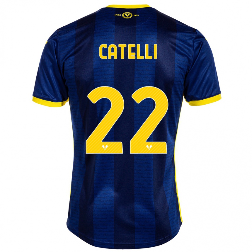 Men Football Anna Catelli #22 Navy Home Jersey 2023/24 T-Shirt