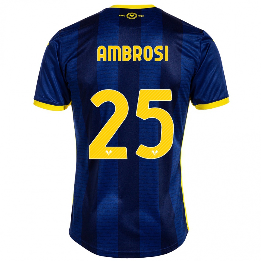 Men Football Caterina Ambrosi #25 Navy Home Jersey 2023/24 T-Shirt