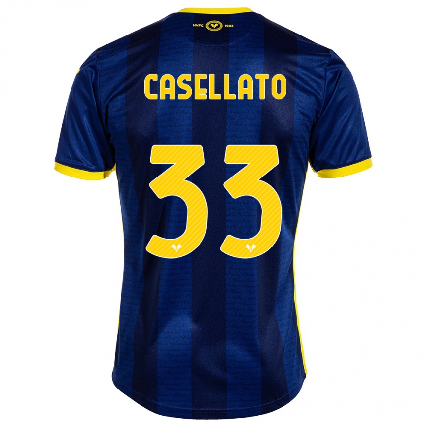 Men Football Elisa Casellato #33 Navy Home Jersey 2023/24 T-Shirt