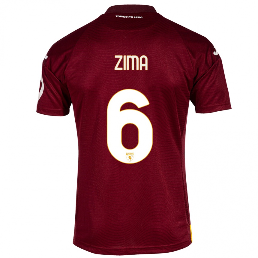 Men Football David Zima #6 Dark Red Home Jersey 2023/24 T-Shirt