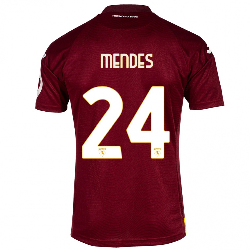Men Football Rodrigo Mendes #24 Dark Red Home Jersey 2023/24 T-Shirt