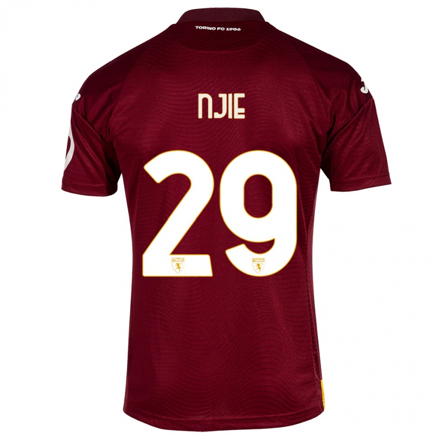 Men Football Alieu Njie #29 Dark Red Home Jersey 2023/24 T-Shirt