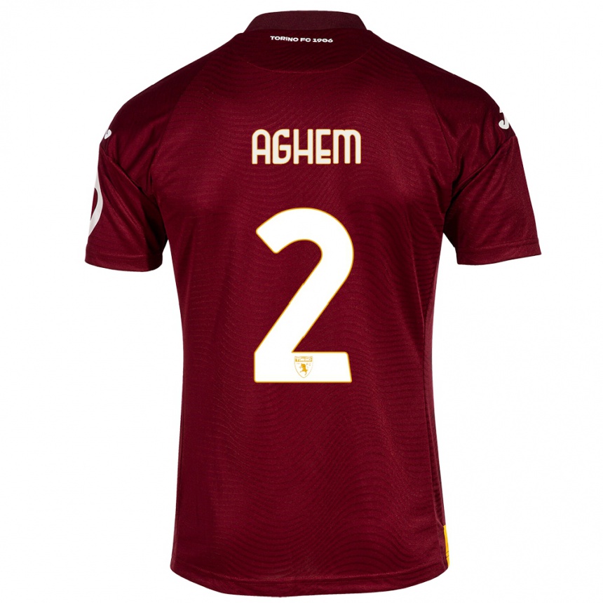 Men Football Brigitta Aghem #2 Dark Red Home Jersey 2023/24 T-Shirt