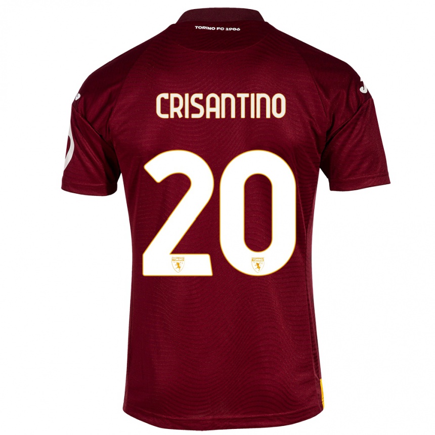 Men Football Giulia Crisantino #20 Dark Red Home Jersey 2023/24 T-Shirt