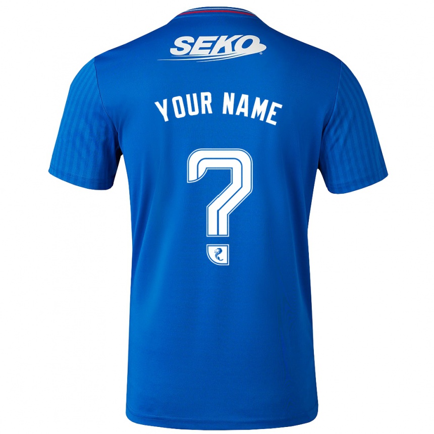 Men Football Your Name #0 Blue Home Jersey 2023/24 T-Shirt