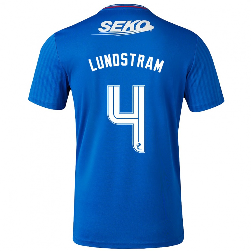 Men Football John Lundstram #4 Blue Home Jersey 2023/24 T-Shirt