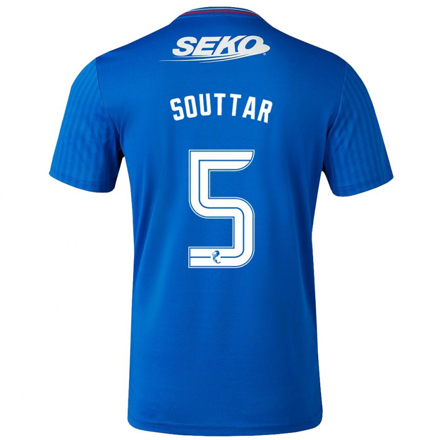 Men Football John Souttar #5 Blue Home Jersey 2023/24 T-Shirt