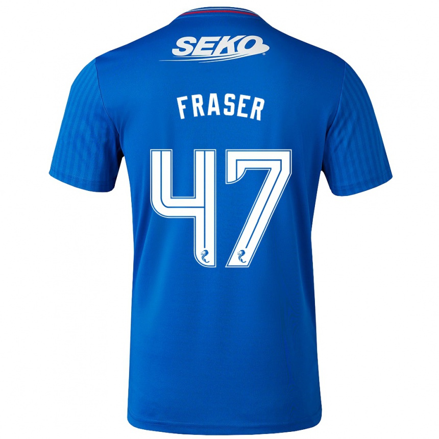 Men Football Robbie Fraser #47 Blue Home Jersey 2023/24 T-Shirt
