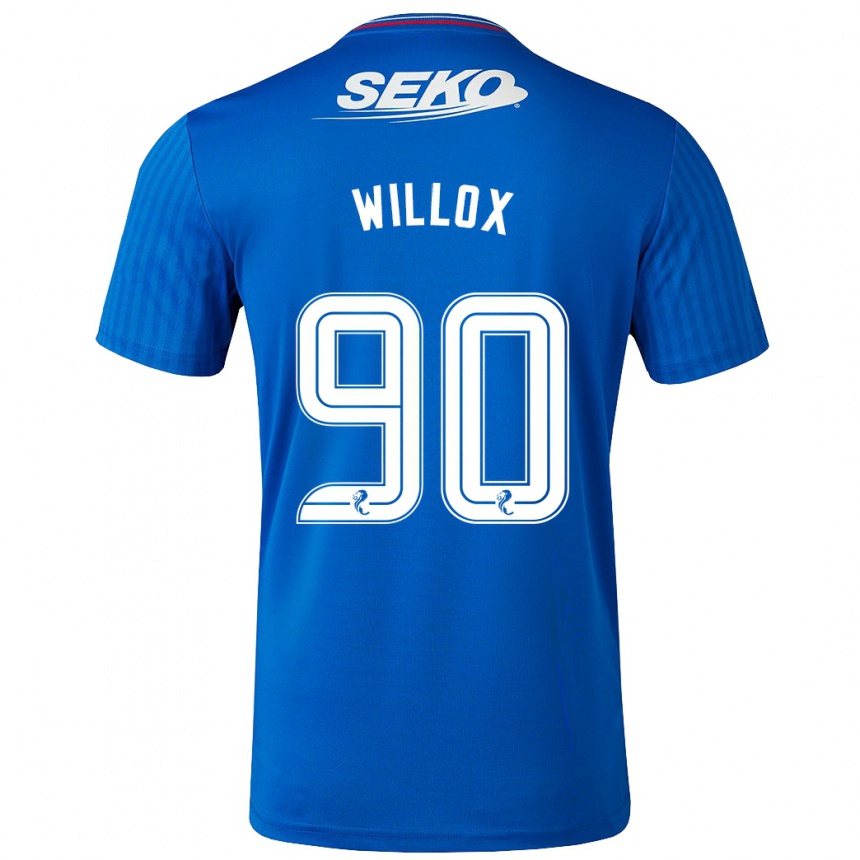 Men Football Kieron Willox #90 Blue Home Jersey 2023/24 T-Shirt