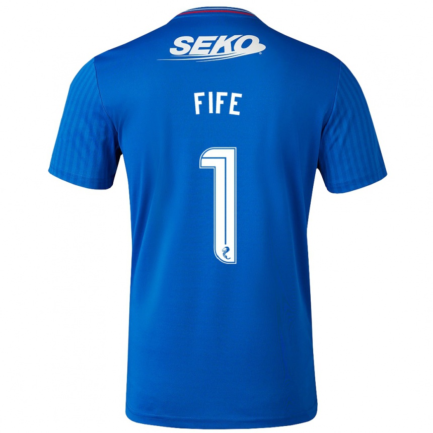 Men Football Jenna Fife #1 Blue Home Jersey 2023/24 T-Shirt