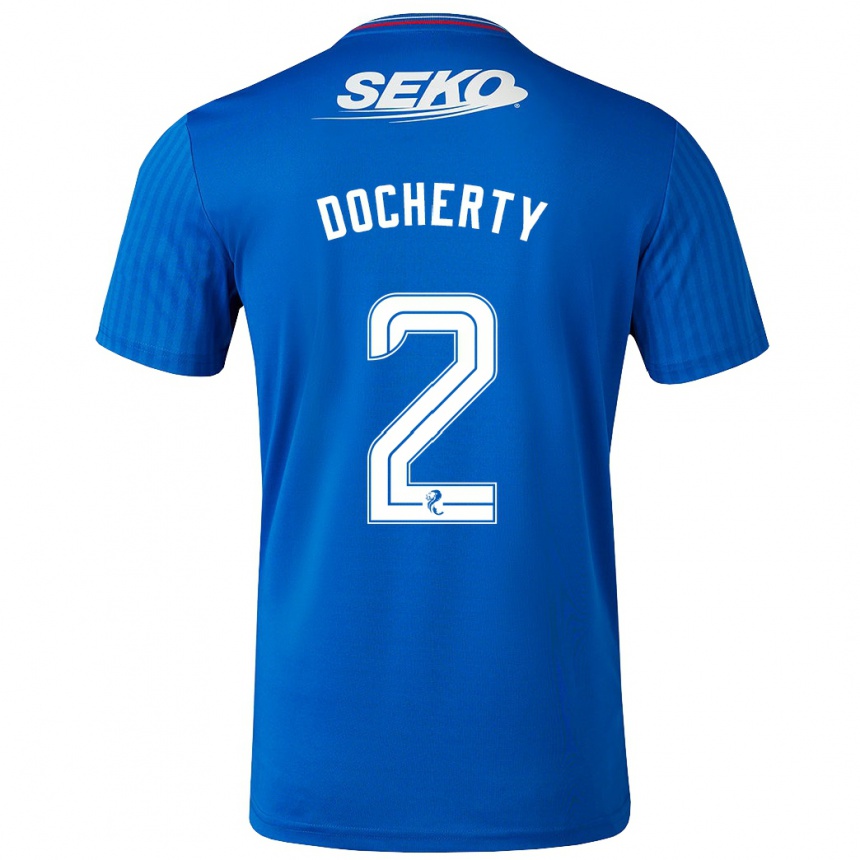 Men Football Nicola Docherty #2 Blue Home Jersey 2023/24 T-Shirt