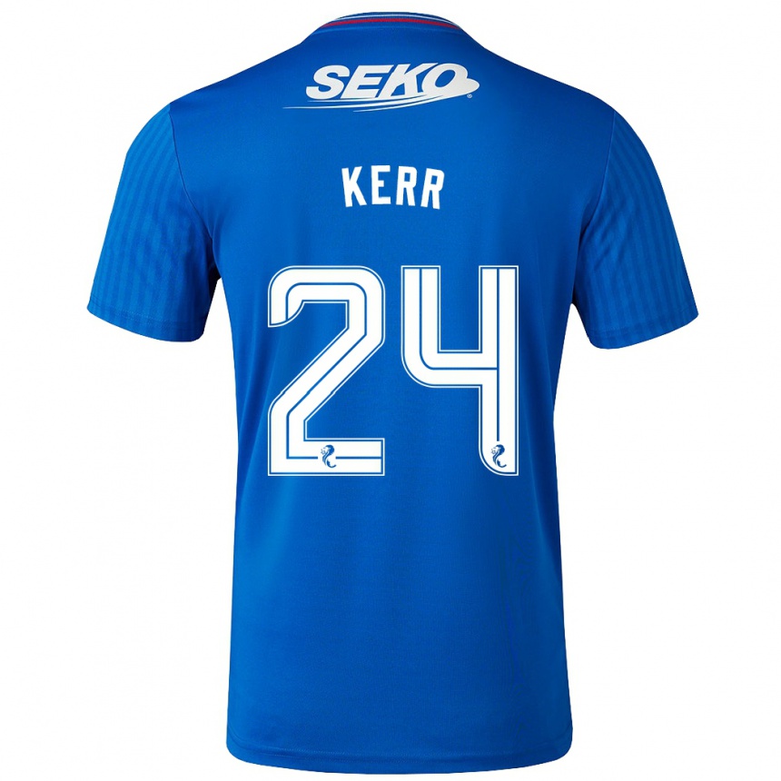 Men Football Samantha Mary Kerr #24 Blue Home Jersey 2023/24 T-Shirt