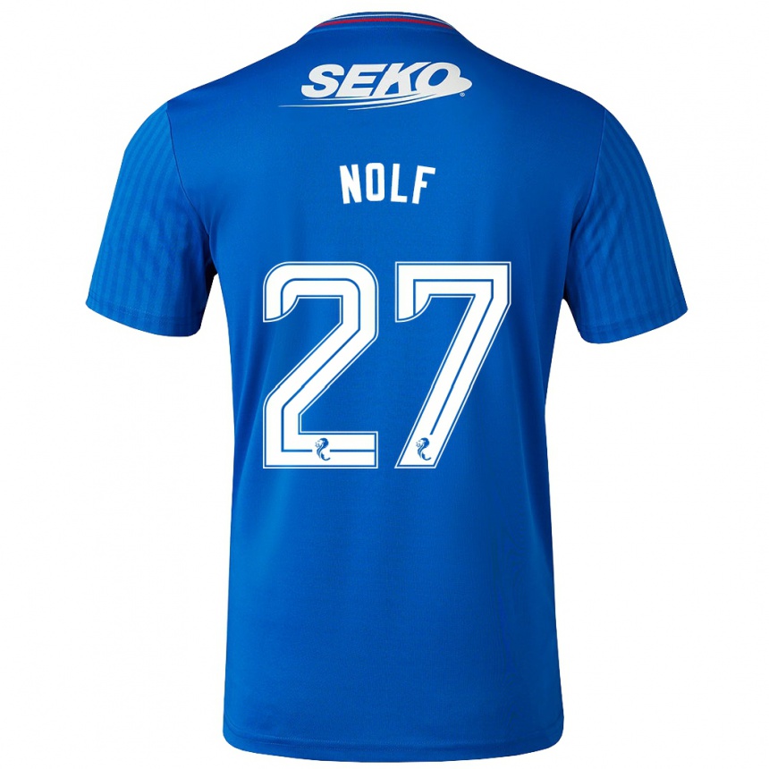 Men Football Madeline Nolf #27 Blue Home Jersey 2023/24 T-Shirt