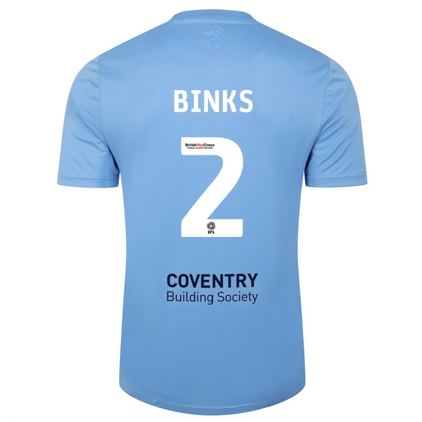 Men Football Luis Binks #2 Sky Blue Home Jersey 2023/24 T-Shirt