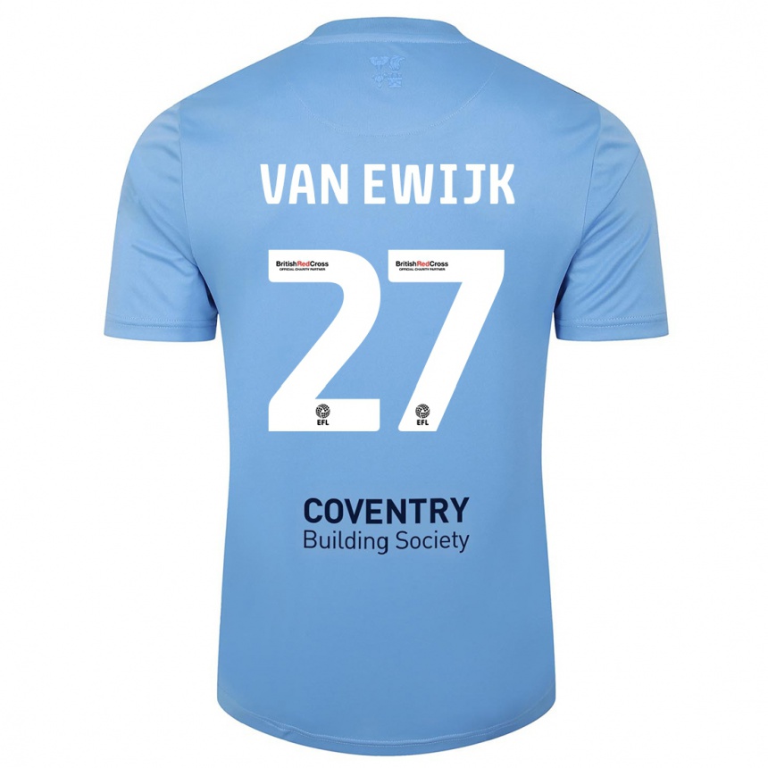 Men Football Milan Van Ewijk #27 Sky Blue Home Jersey 2023/24 T-Shirt