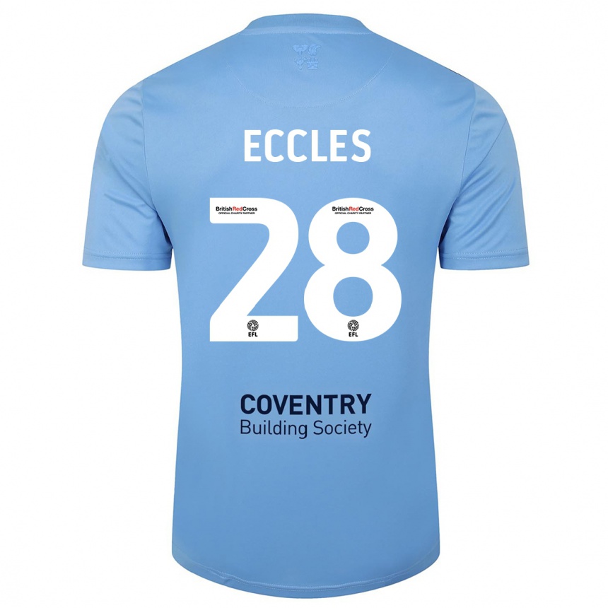 Men Football Josh Eccles #28 Sky Blue Home Jersey 2023/24 T-Shirt