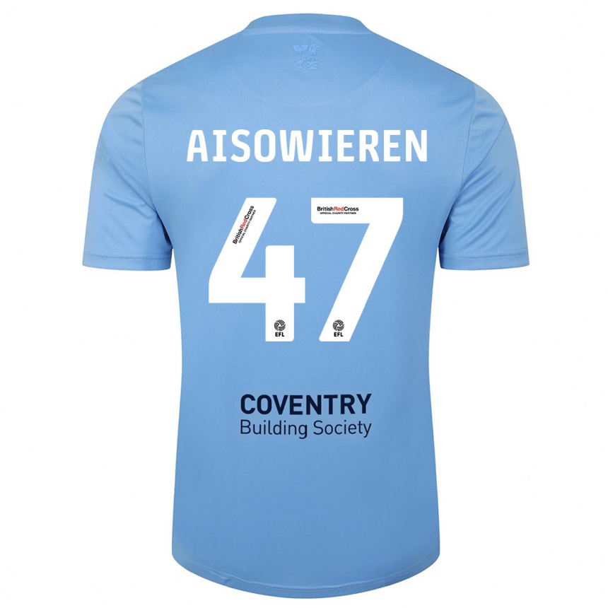 Men Football Evan Eghosa Aisowieren #47 Sky Blue Home Jersey 2023/24 T-Shirt