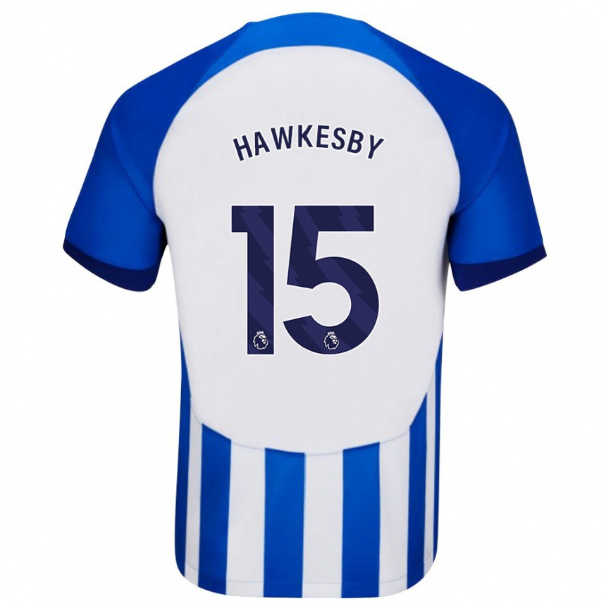 Men Football Mackenzie Hawkesby #15 Blue Home Jersey 2023/24 T-Shirt