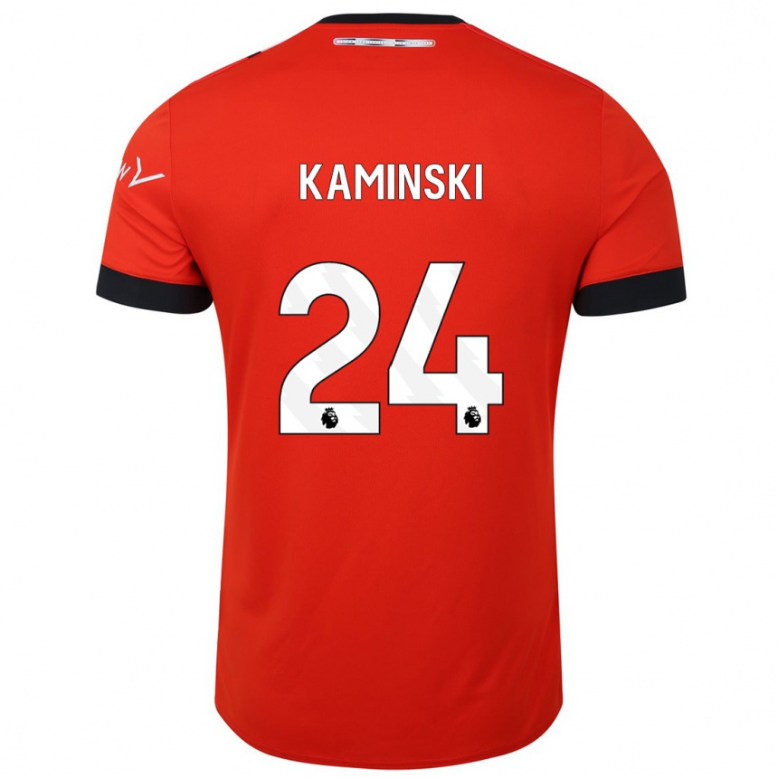 Men Football Thomas Kaminski #24 Red Home Jersey 2023/24 T-Shirt