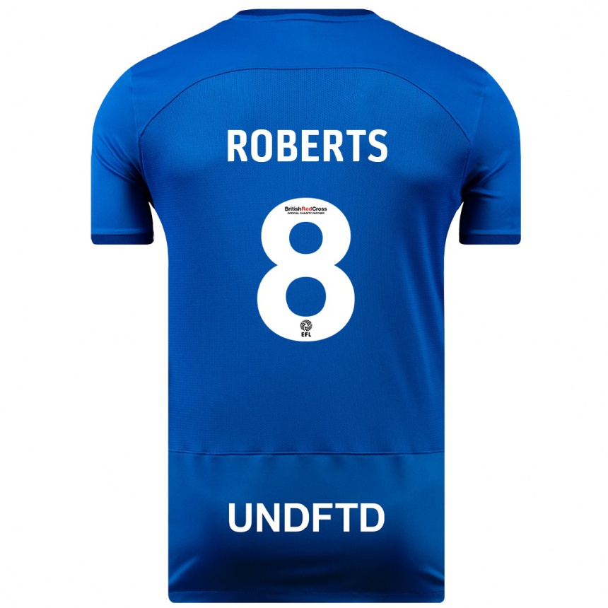 Men Football Tyler Roberts #8 Blue Home Jersey 2023/24 T-Shirt