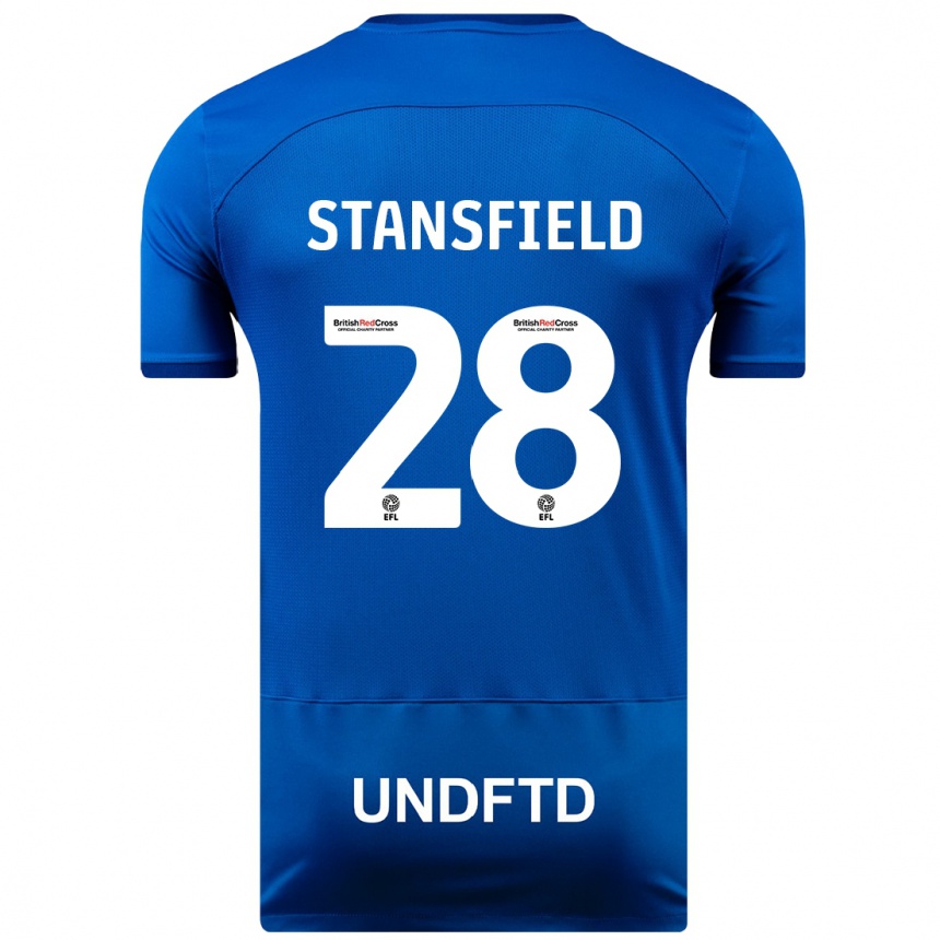 Men Football Jay Stansfield #28 Blue Home Jersey 2023/24 T-Shirt