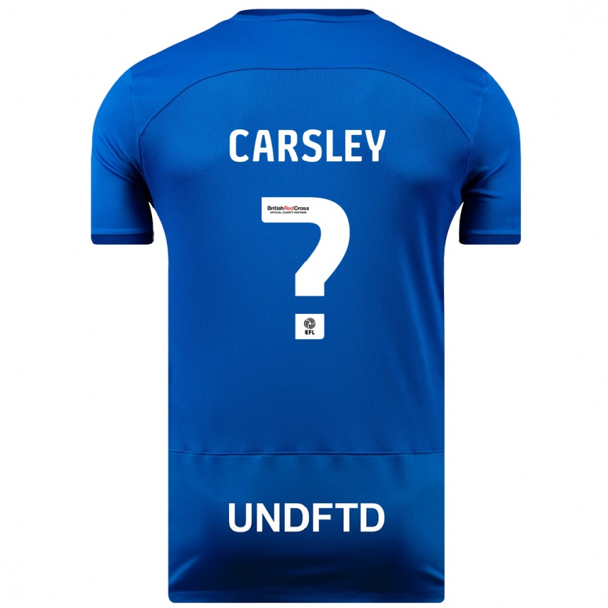 Men Football Luke Carsley #0 Blue Home Jersey 2023/24 T-Shirt