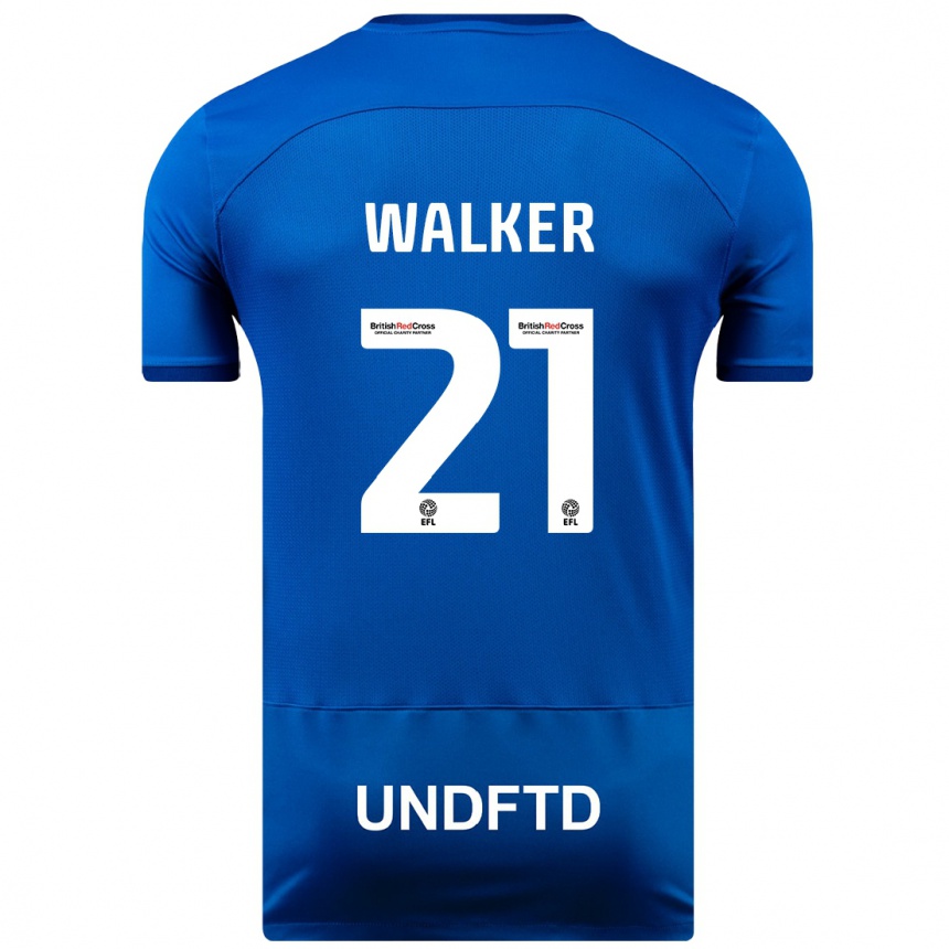 Men Football Claudia Walker #21 Blue Home Jersey 2023/24 T-Shirt