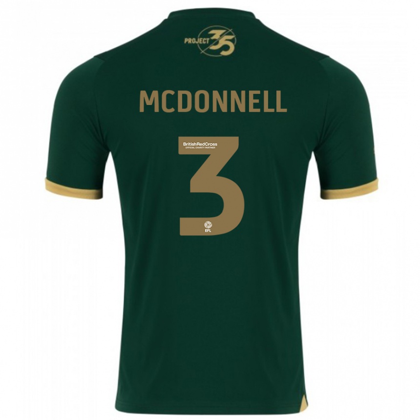 Men Football Rosie Mcdonnell #3 Green Home Jersey 2023/24 T-Shirt