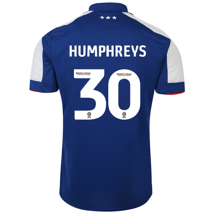 Men Football Cameron Humphreys #30 Blue Home Jersey 2023/24 T-Shirt