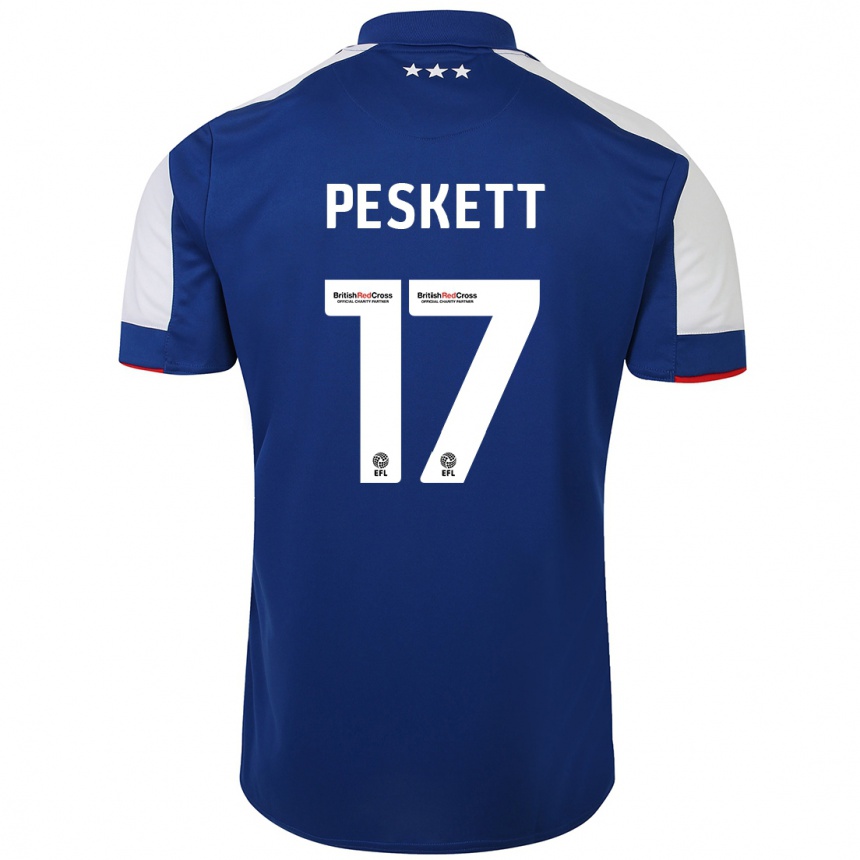 Men Football Sophie Peskett #17 Blue Home Jersey 2023/24 T-Shirt