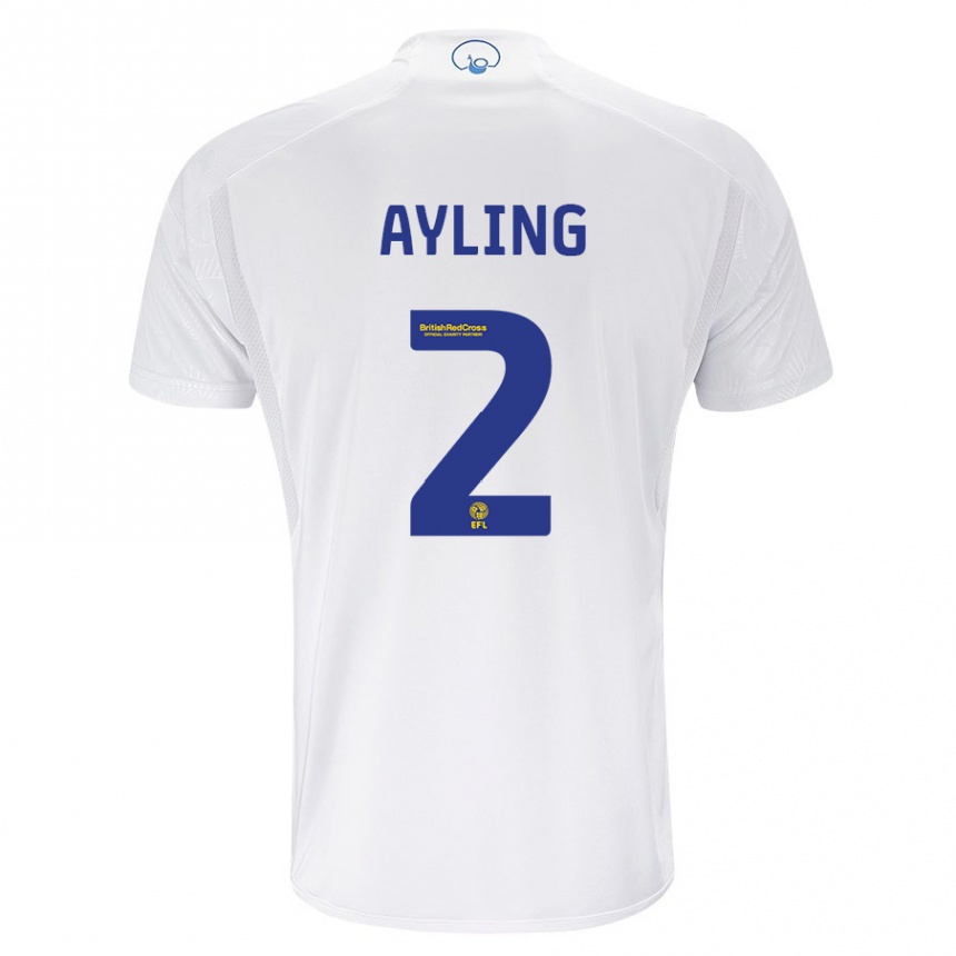 Men Football Luke Ayling #2 White Home Jersey 2023/24 T-Shirt