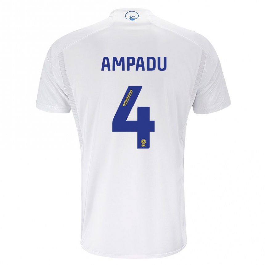 Men Football Ethan Ampadu #4 White Home Jersey 2023/24 T-Shirt
