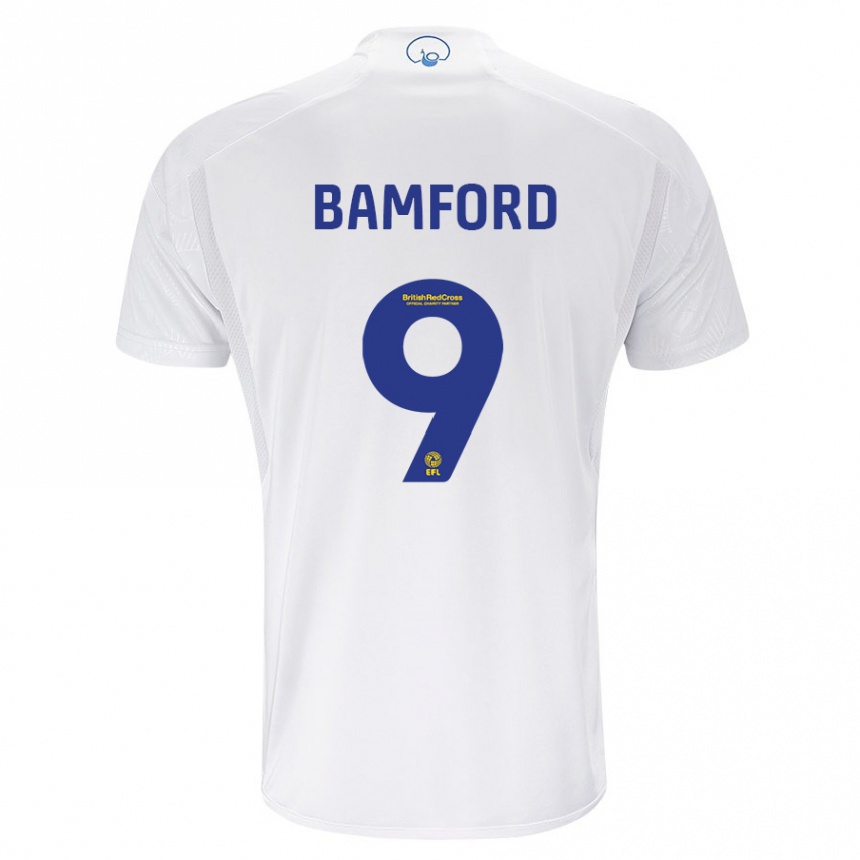 Men Football Patrick Bamford #9 White Home Jersey 2023/24 T-Shirt