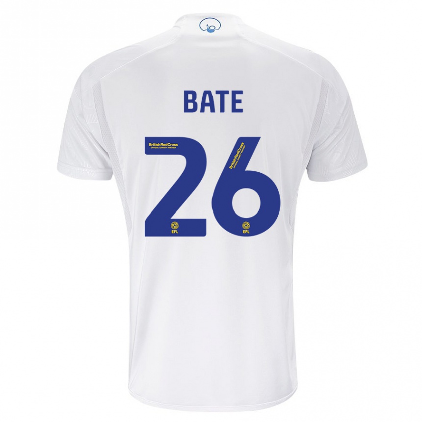 Men Football Lewis Bate #26 White Home Jersey 2023/24 T-Shirt