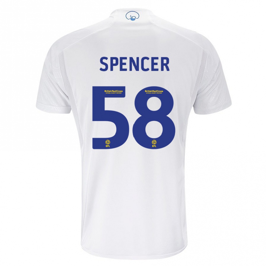 Men Football Morten Spencer #58 White Home Jersey 2023/24 T-Shirt