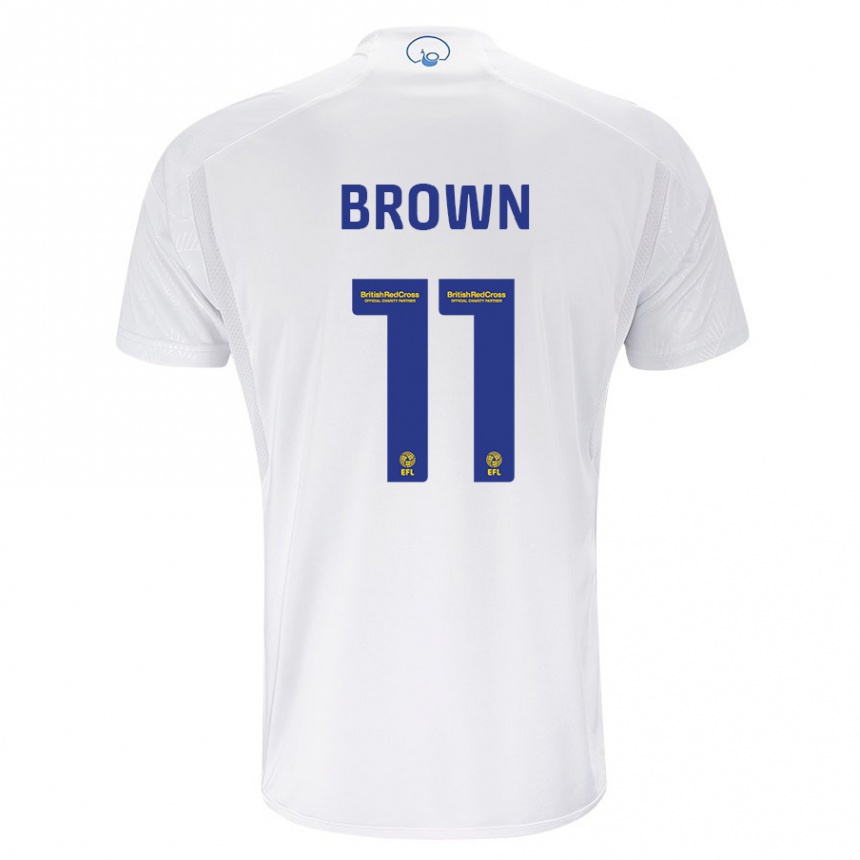 Men Football Abbie Brown #11 White Home Jersey 2023/24 T-Shirt