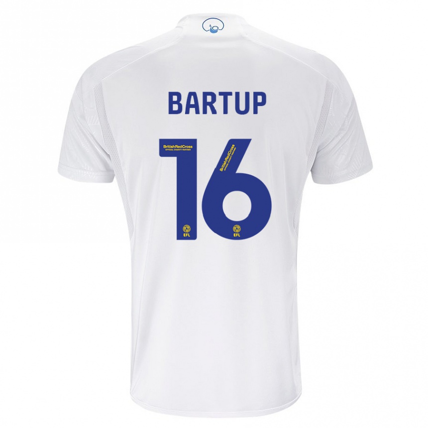 Men Football Laura Bartup #16 White Home Jersey 2023/24 T-Shirt