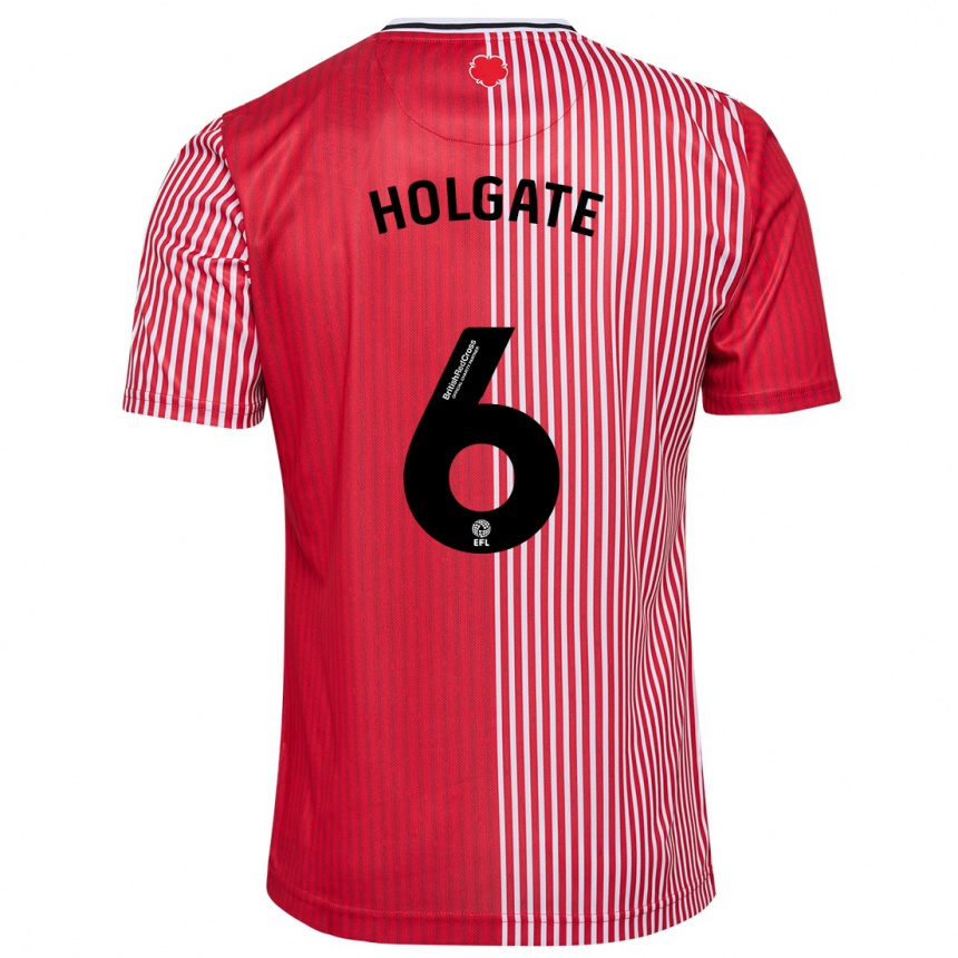 Men Football Mason Holgate #6 Red Home Jersey 2023/24 T-Shirt
