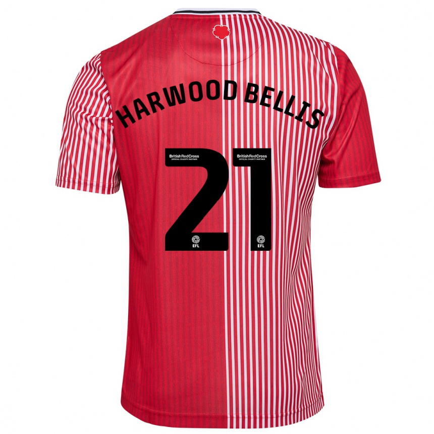 Men Football Taylor Harwood-Bellis #21 Red Home Jersey 2023/24 T-Shirt