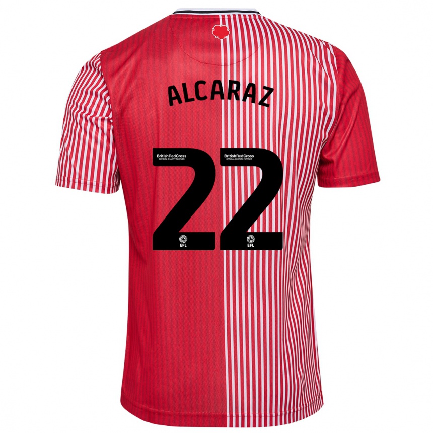 Men Football Carlos Alcaraz #22 Red Home Jersey 2023/24 T-Shirt