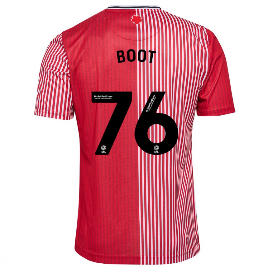 Men Football Nathanael Boot #76 Red Home Jersey 2023/24 T-Shirt