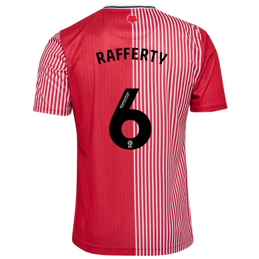 Men Football Laura Rafferty #6 Red Home Jersey 2023/24 T-Shirt