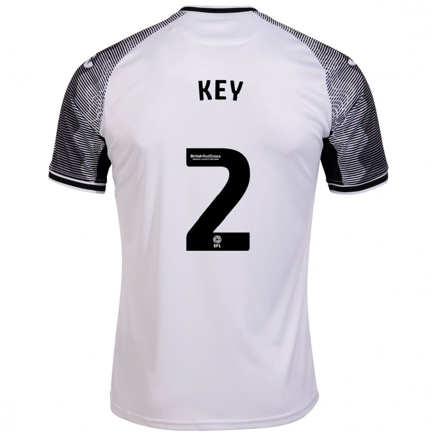 Men Football Josh Key #2 White Home Jersey 2023/24 T-Shirt
