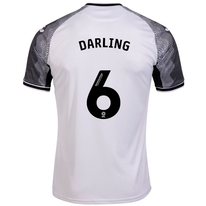 Men Football Harry Darling #6 White Home Jersey 2023/24 T-Shirt