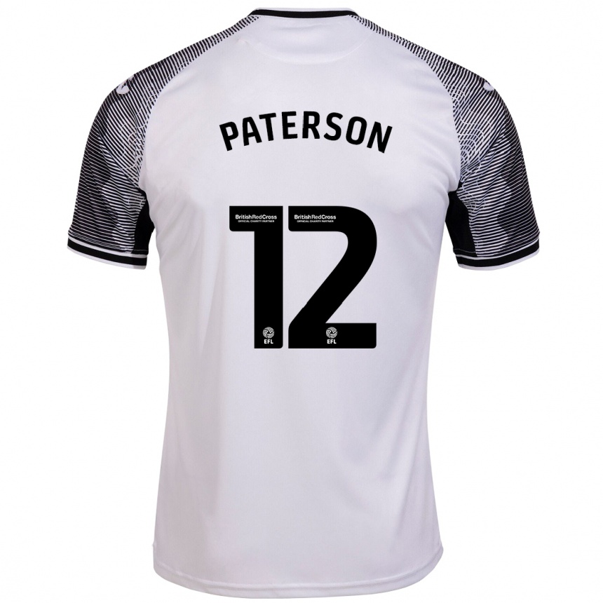 Men Football Jamie Paterson #12 White Home Jersey 2023/24 T-Shirt