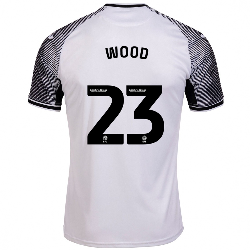 Men Football Nathan Wood #23 White Home Jersey 2023/24 T-Shirt