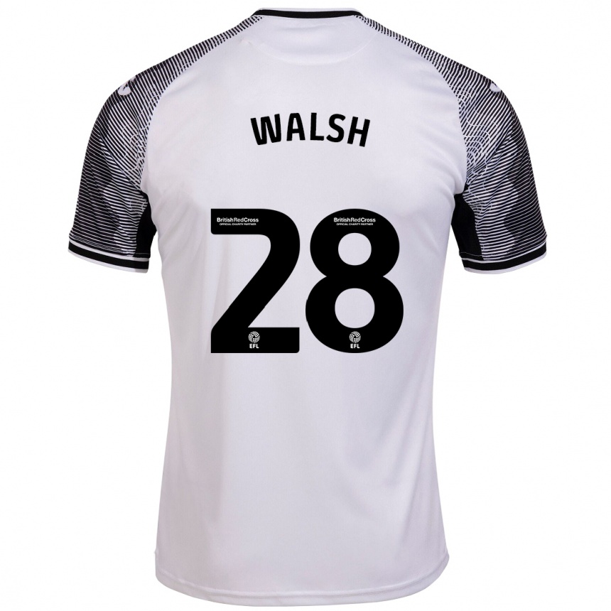 Men Football Liam Walsh #28 White Home Jersey 2023/24 T-Shirt