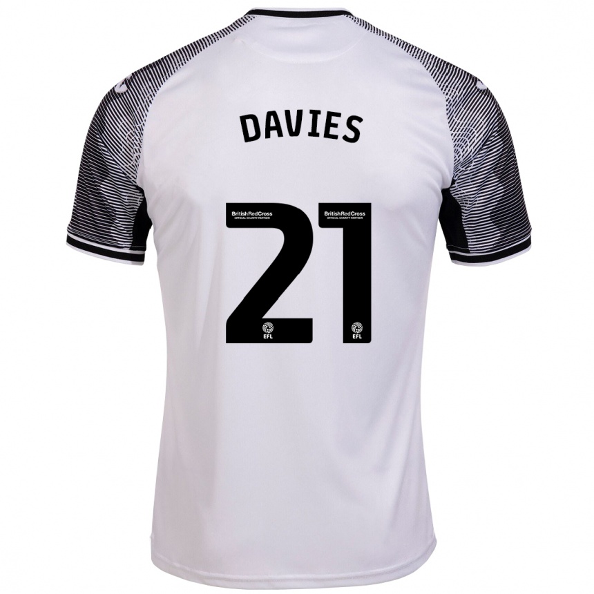 Men Football Laura Davies #21 White Home Jersey 2023/24 T-Shirt